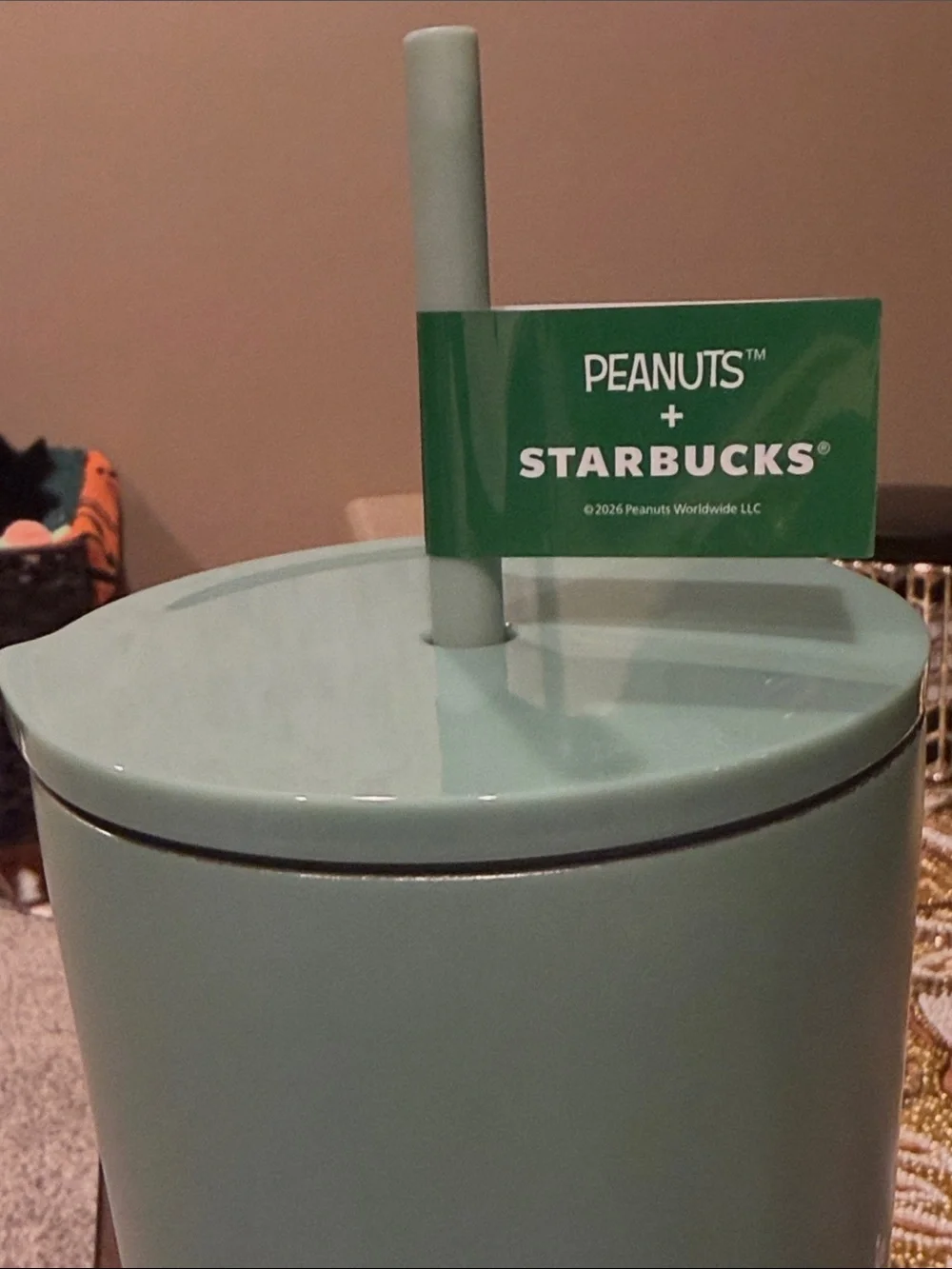 NWT Peanuts x Starbucks Mint Green Snoopy Travel Tumbler
